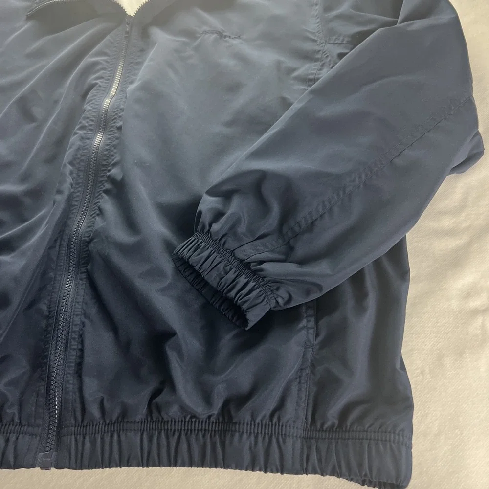 Bolle Tennis Mens Jacket Size XL Wind Breaker Full Zip Navy Blue Pockets B38